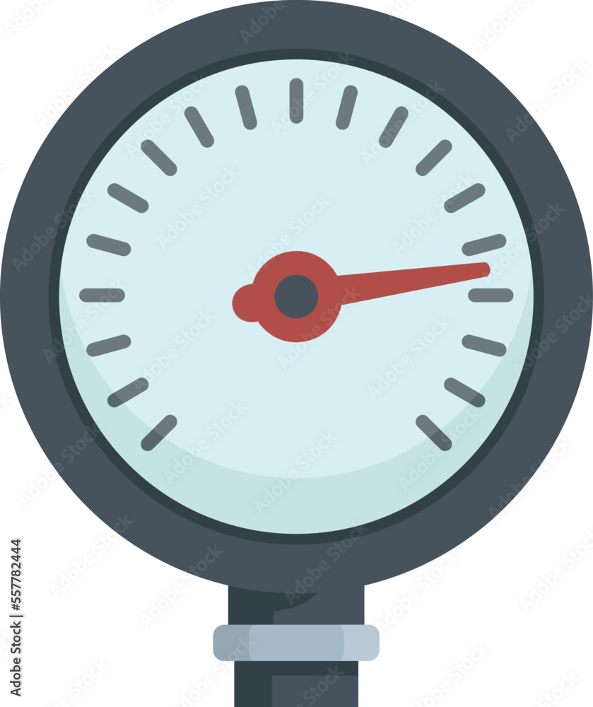 Manometer pipeline icon flat vector. Gas pressure. Meter gauge isolated Manometer pipeline icon flat vector. Gas pressure. Meter gauge isolated
