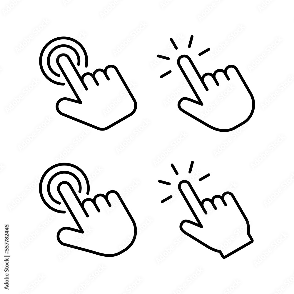 Hand click icon vector for web and mobile app. pointer sign and symbol. hand cursor icon Hand click icon vector for web and mobile app. pointer sign and symbol. hand cursor icon