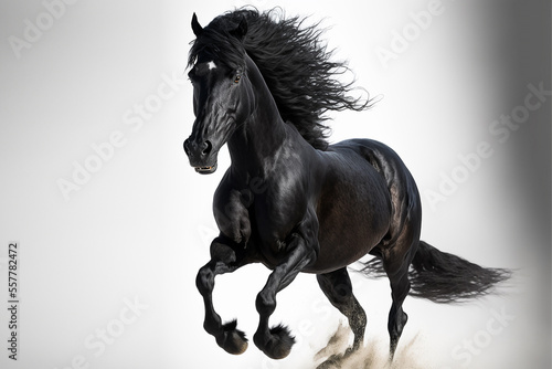 Fototapeta Naklejka Na Ścianę i Meble -  black horse isolated on white