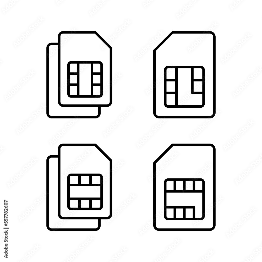 Sim card icon vector for web and mobile app. dual sim card sign and symbol Sim card icon vector for web and mobile app. dual sim card sign and symbol