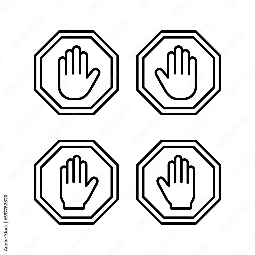 Stop icon vector for web and mobile app. stop road sign. hand stop sign and symbol. Do not enter stop red sign with hand Stop icon vector for web and mobile app. stop road sign. hand stop sign and symbol. Do not enter stop red sign with hand