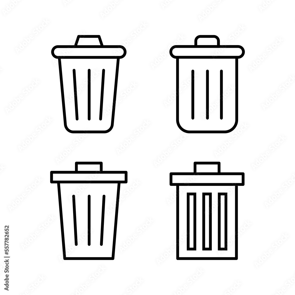 Trash icon vector for web and mobile app. trash can icon. delete sign and symbol. Trash icon vector for web and mobile app. trash can icon. delete sign and symbol.