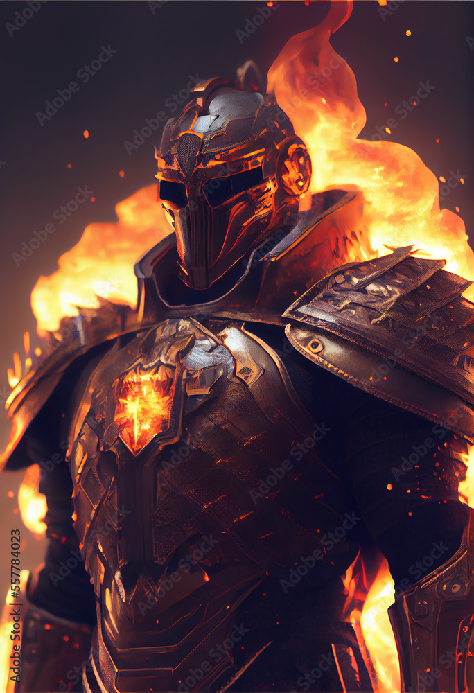 man wearing fire armor ai art man wearing fire armor ai art