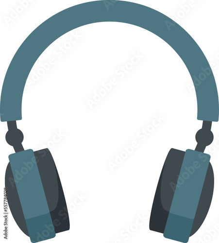 Gaming headset icon flat vector. Gamer headphone. Customer microphone isolated