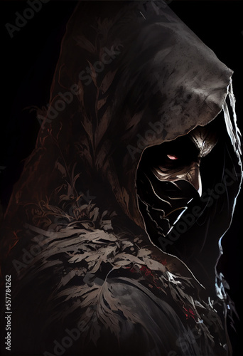a rogue in stealth with a mask on ai art photo