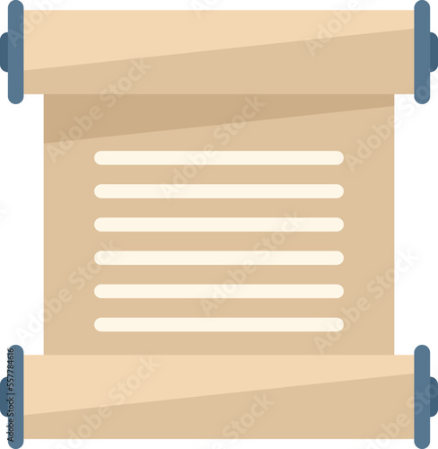 Study papyrus icon flat vector. Final exam. Paper write isolated