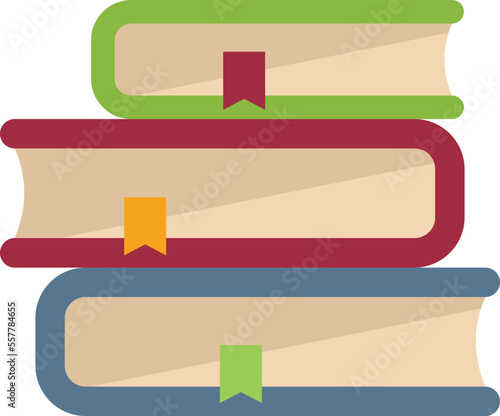 Exam book stack icon flat vector. Final study. Academic paper isolated