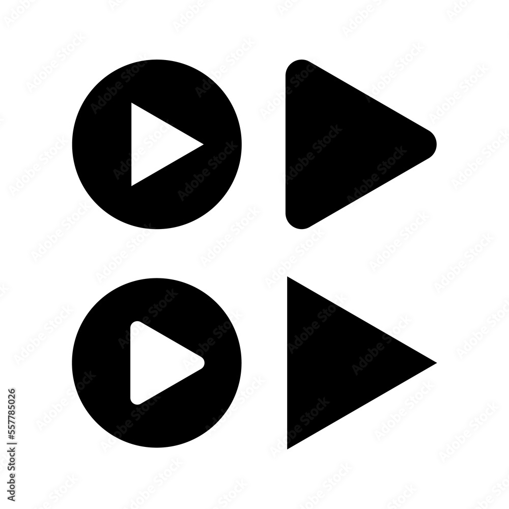 Play Icon vector for web and mobile app. Play button sign and symbol Play Icon vector for web and mobile app. Play button sign and symbol