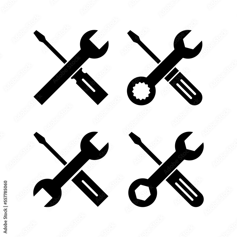 Repair tools icon vector for web and mobile app. tool sign and symbol. setting icon. Wrench and screwdriver. Service Repair tools icon vector for web and mobile app. tool sign and symbol. setting icon. Wrench and screwdriver. Service