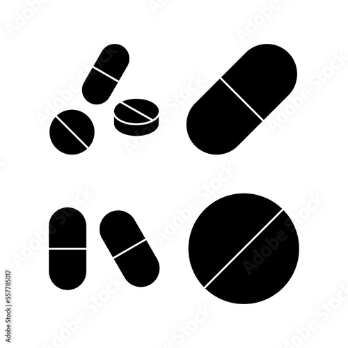 Pills icon vector for web and mobile app. capsule icon. Drug sign and symbol