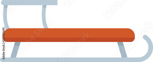 Sleigh present icon flat vector. Santa claus sledge. Christmas gift isolated