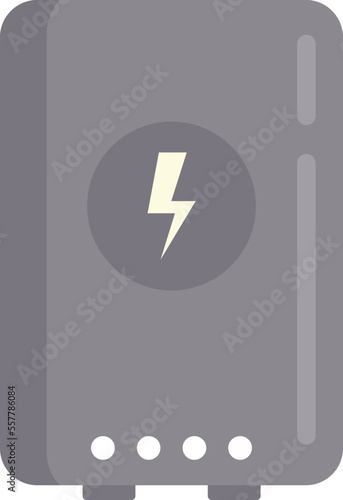 Powerbank wireless charge icon flat vector. Power bank. Mobile battery isolated