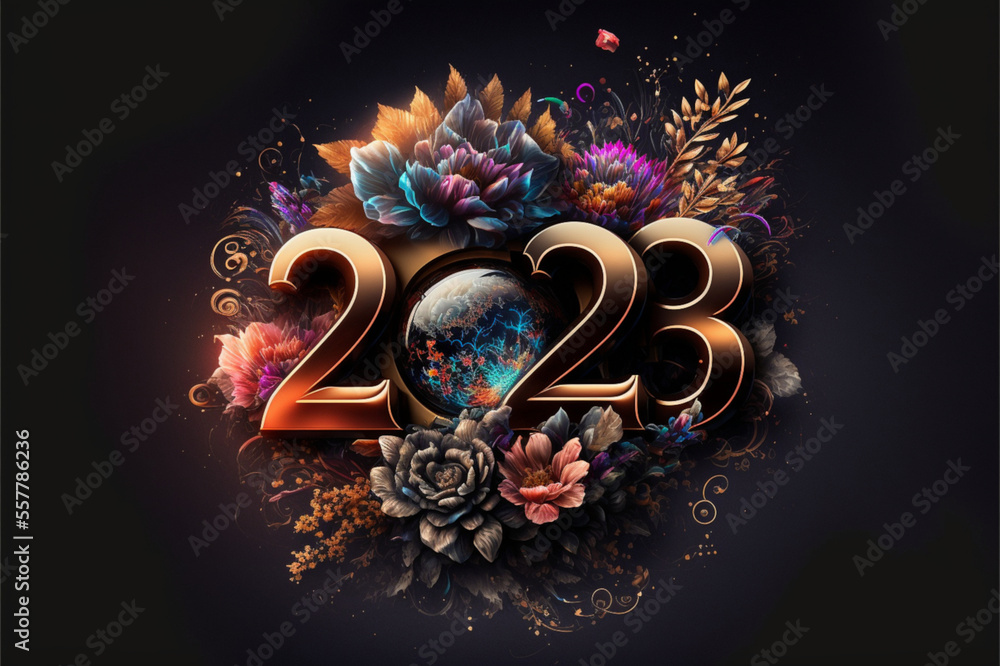 Fototapeta premium New year 2023 background #1