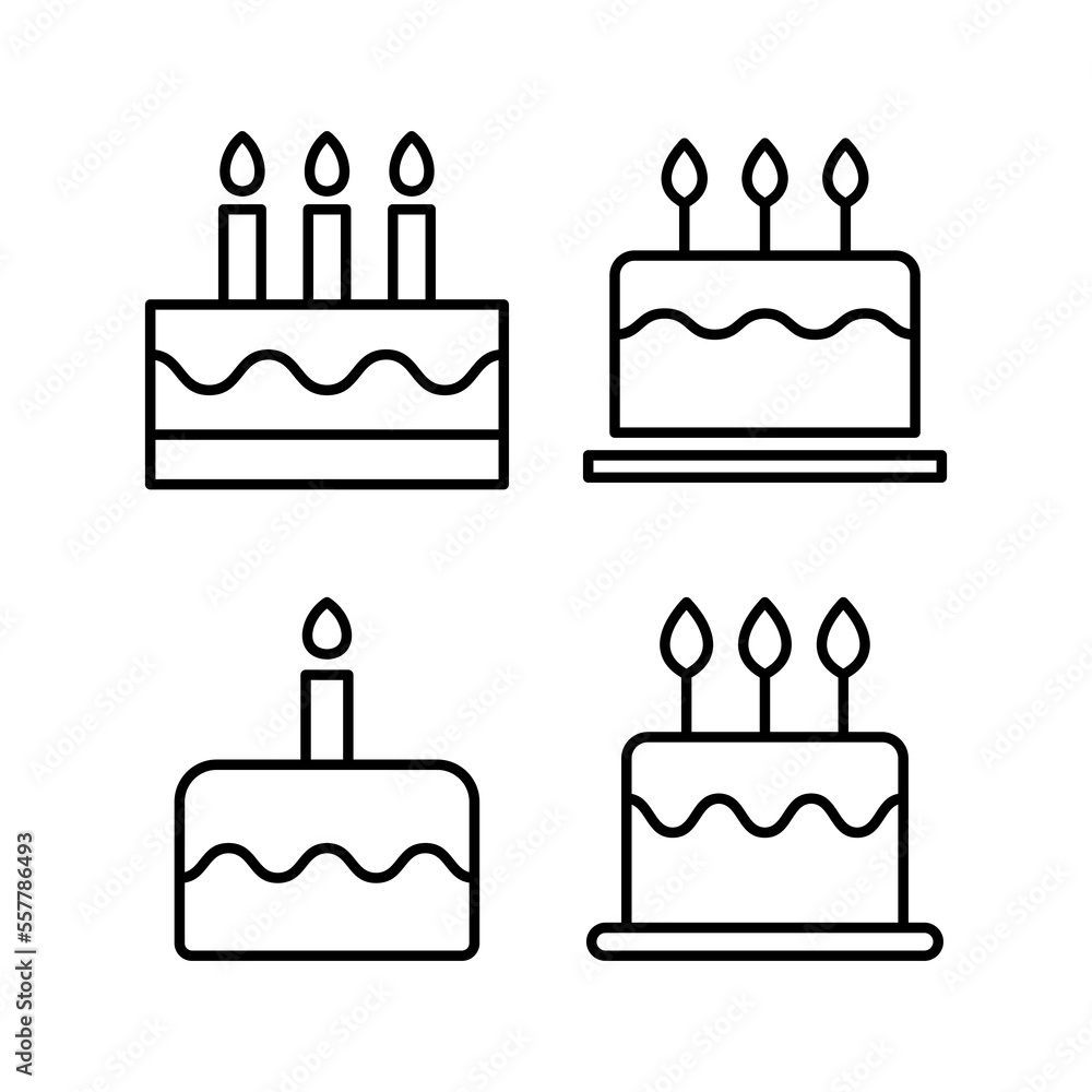 Cake icon vector for web and mobile app. Cake sign and symbol. Birthday cake icon Cake icon vector for web and mobile app. Cake sign and symbol. Birthday cake icon