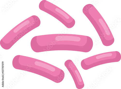 Bacteria yoghurt icon flat vector. Gut bacterium. Good microbe isolated