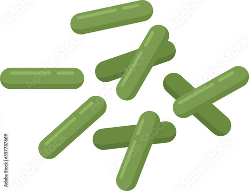 Probiotic germ icon flat vector. Good bacterium. Healthy microbe isolated