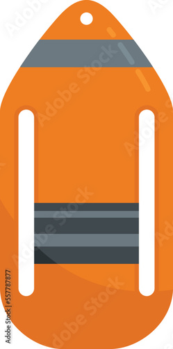 Lifeguard buoy icon flat vector. Beach life. Rescue guard isolated