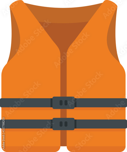 Rescue vest icon flat vector. Safety jacket. Boat uniform isolated