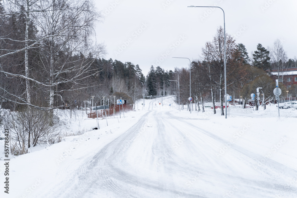 A Perspective of a Lappeenranta City in Finland in Winter. A Perspective of a Lappeenranta City in Finland in Winter.