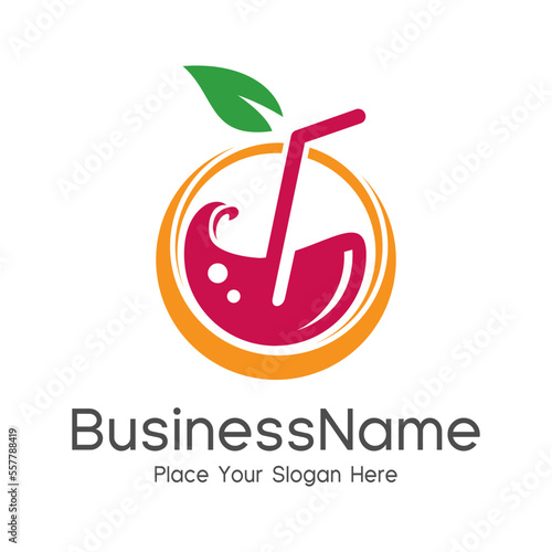 Organic Health drink creative symbol layout. Nutrition and Diet logo design idea. Fruit and vegetable vector sign concept. Abstract shape with juice figure