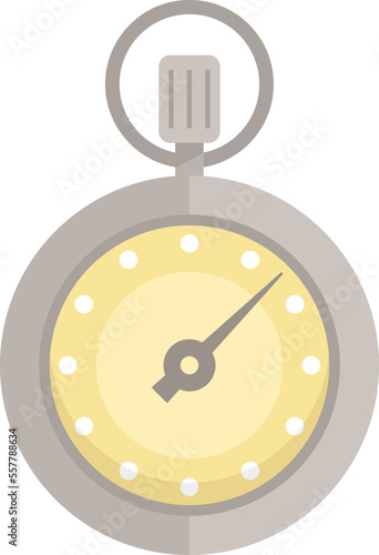Chronometer icon flat vector. Stopwatch clock. Stop timer isolated