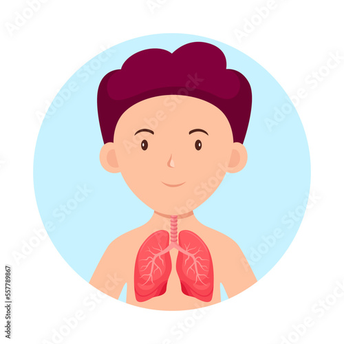 Human and lung vector concept, medical design illustration