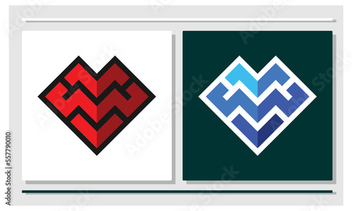 Heart logo with a stiff and angular design