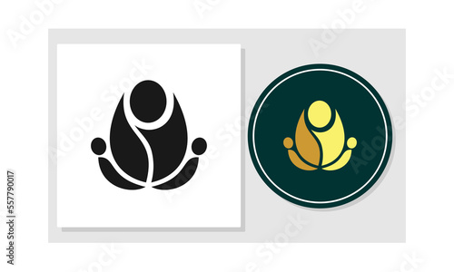 Round logo like people sitting cross legged