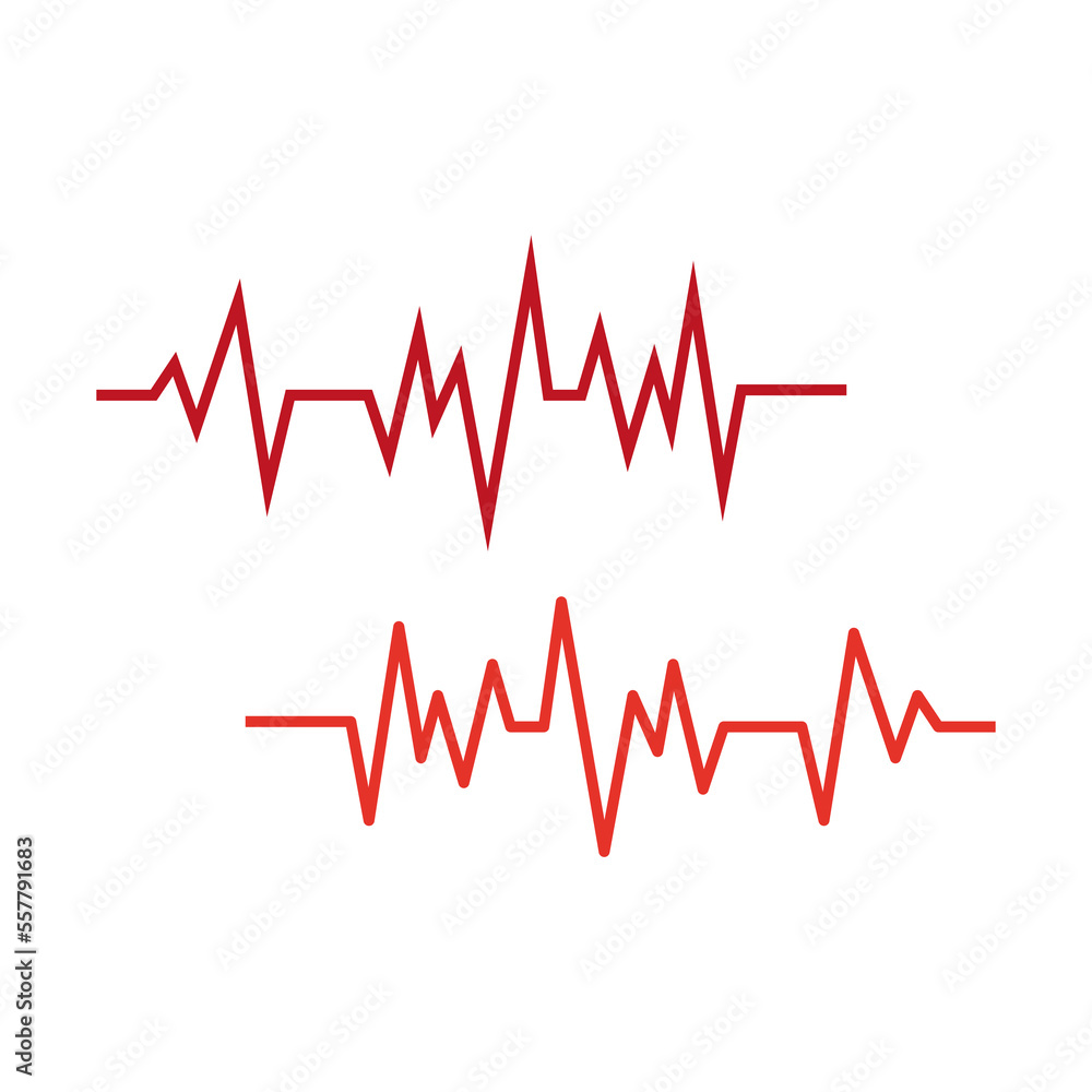 Red medical line. Vector illustration.