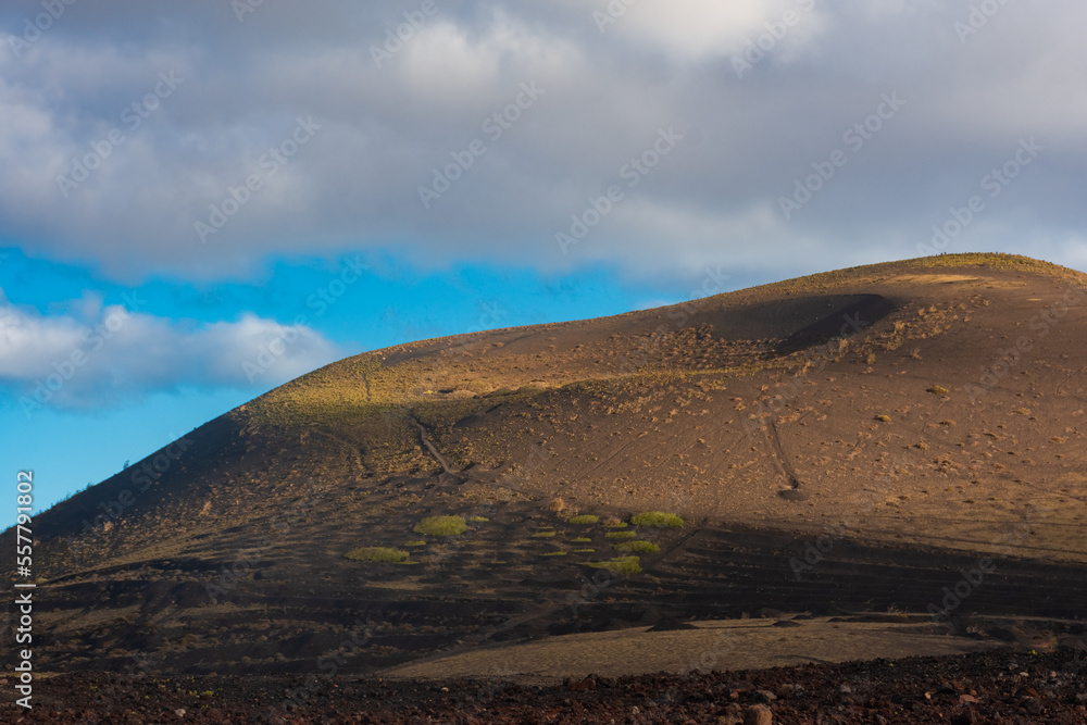 Crater of Caldera Colorada Volcano in Lanzarote, Canary islands,  Spain