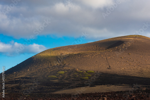 Crater of Caldera Colorada Volcano in Lanzarote, Canary islands, Spain