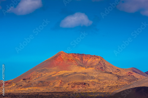 Landscape of El Cuervo Volcano in Lanzarote   Canary Islands  Spain