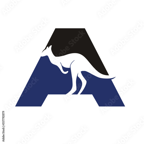letter A with kangaroo
