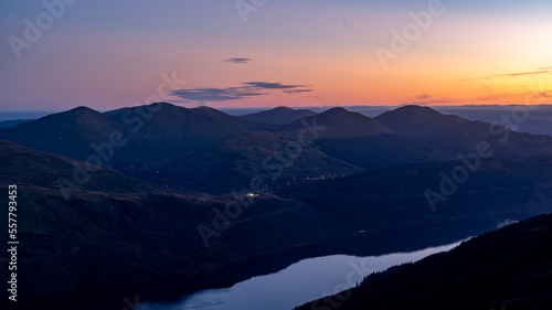 Highland peaks after sunset