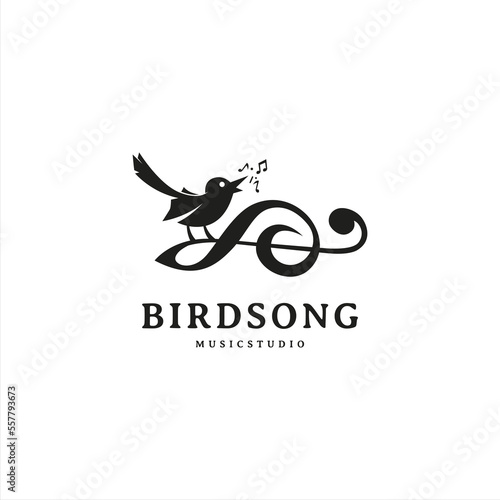 singing bird icon logo design for song vocal 2