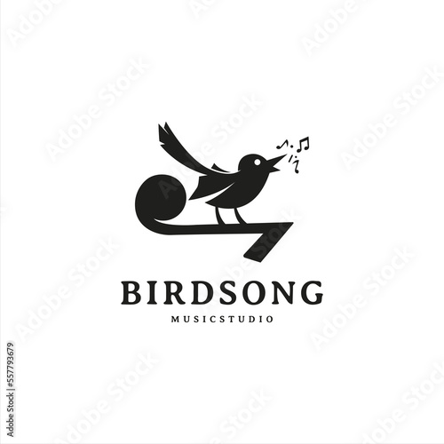 singing bird icon logo design for song vocal