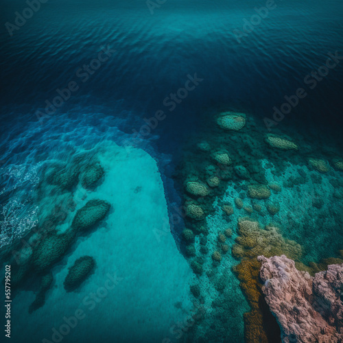 Coral reef background in the sea.
