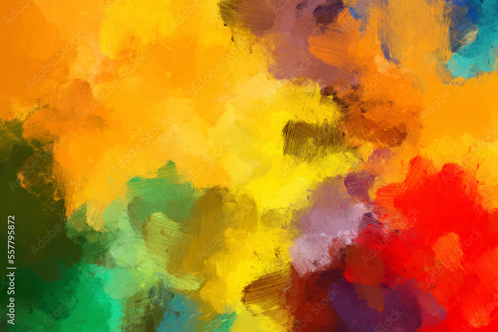 Colorful oil paint brush background.