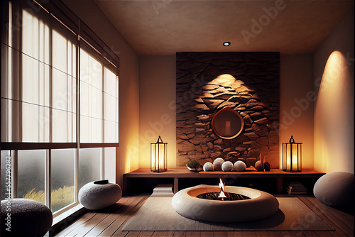 Interior of a spa with a lu...