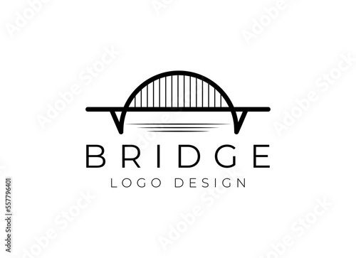 bridge logo vector icon illustration line outline monoline