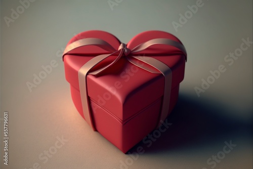 Small red heart-shaped gift box