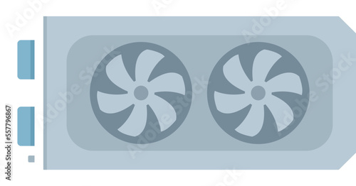 Video card memory icon flat vector. Computer graphic. Pc gpu isolated