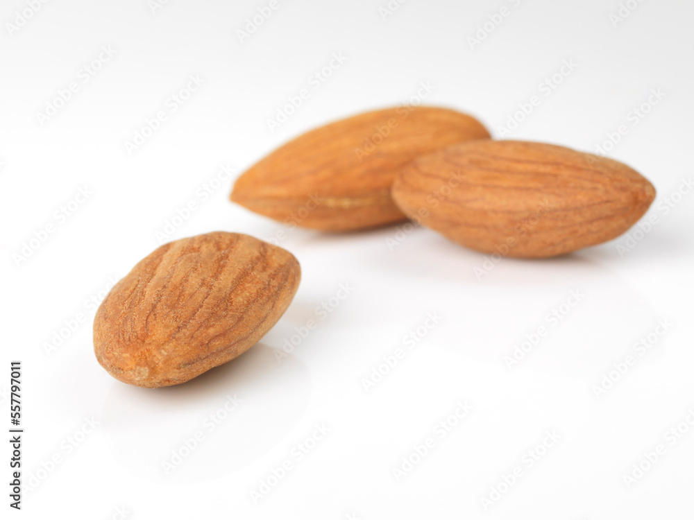 Almond seeds nuts isolated on white Almond seeds nuts isolated on white
