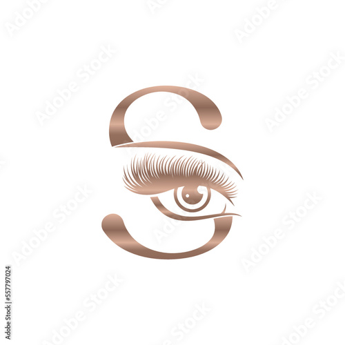 Luxury Beauty Eye Lashes Logo Letter S