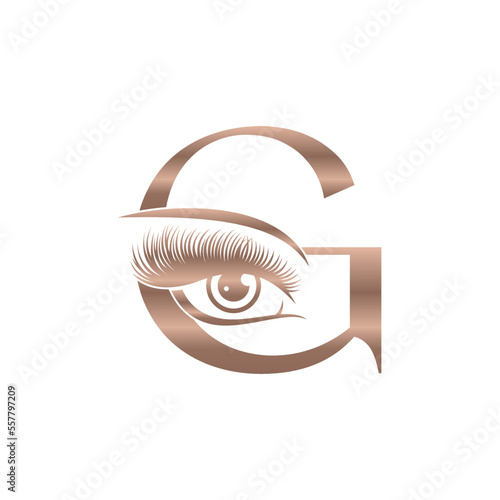 Luxury Beauty Eye Lashes Logo Letter G