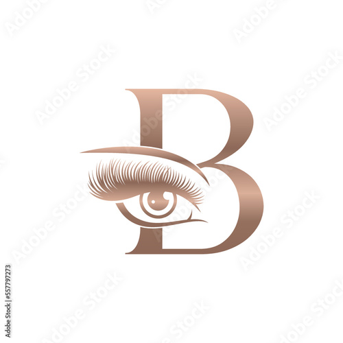 Luxury Beauty Eye Lashes Logo Letter B