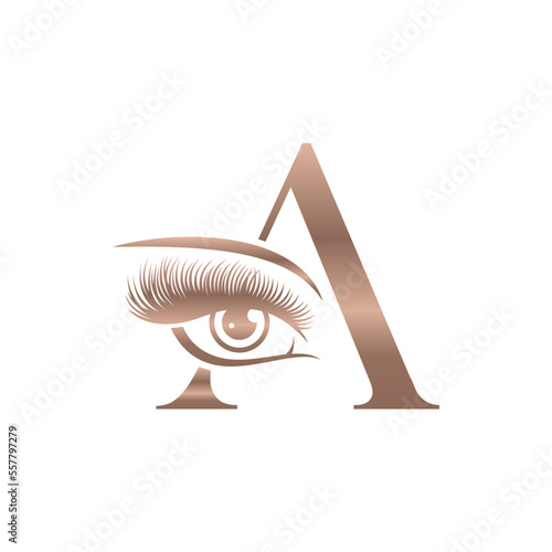 Luxury Beauty Eye Lashes Logo Letter A