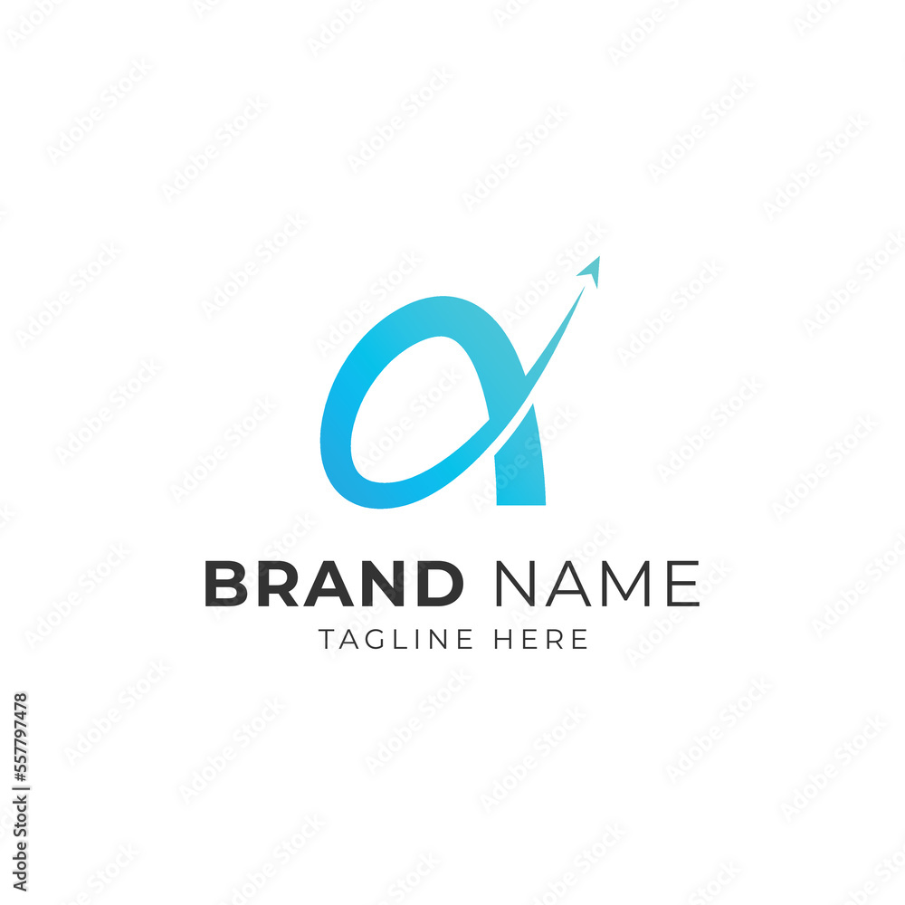 PrintA Letter Logo With Analytics Arrow Illustration, Analytics A Icon. PrintA Letter Logo With Analytics Arrow Illustration, Analytics A Icon.