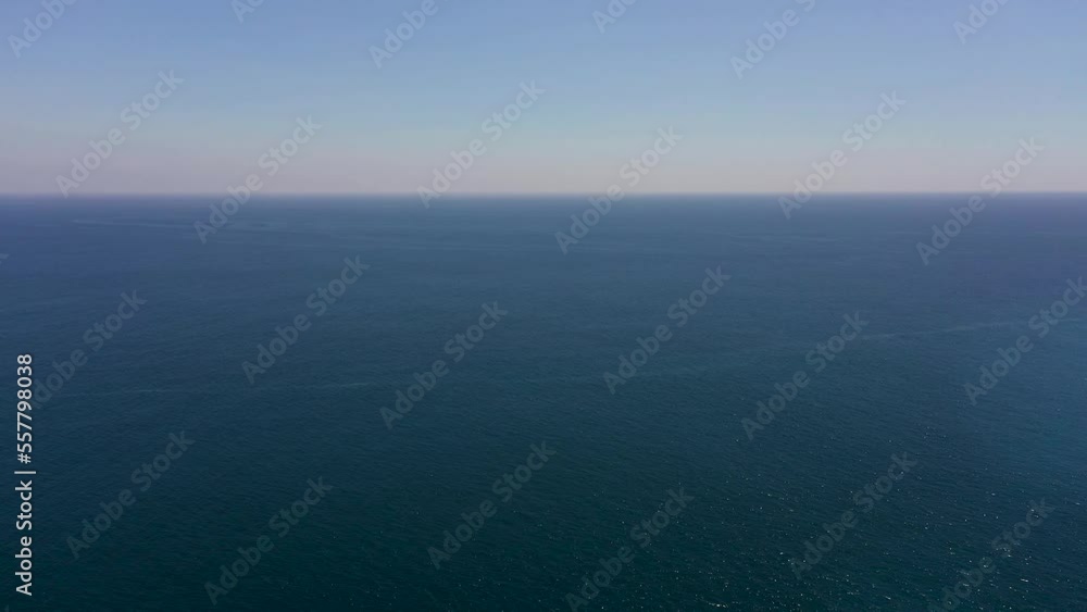 Blue sea with waves and sky. Ocean skyline. Blue sea with waves and sky. Ocean skyline.