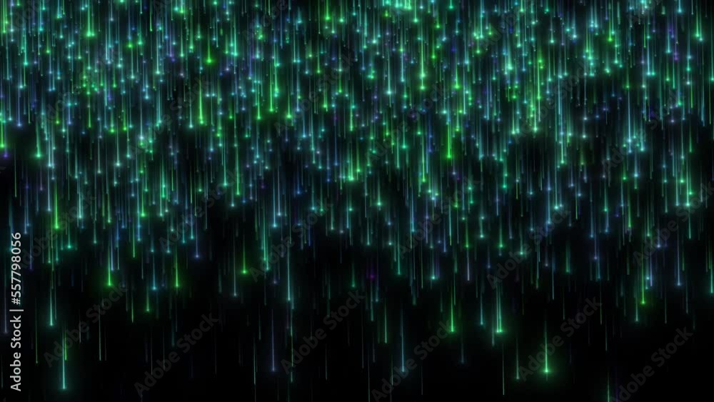 Green particles line falling, Glow particle. Green particles line falling, Glow particle.